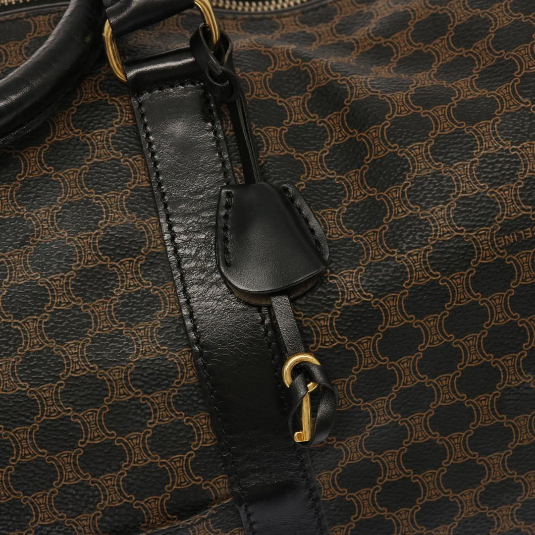 Celine Macadam Canvas Boston Bag PVC Black Auth yk11367