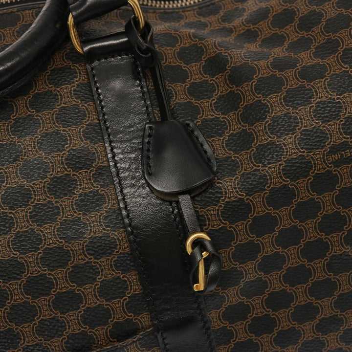 Celine Macadam Canvas Boston Bag PVC Black Auth yk11367