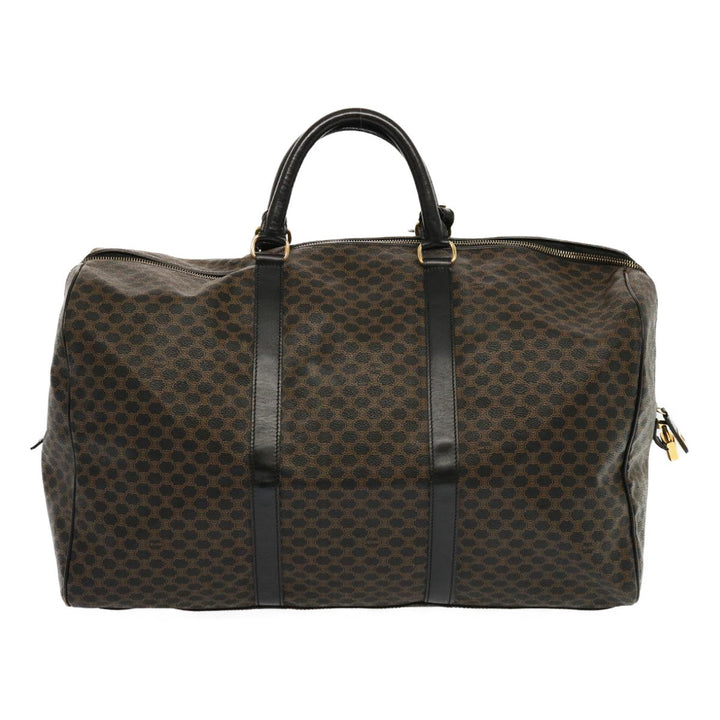 Celine Macadam Canvas Boston Bag PVC Black Auth yk11367