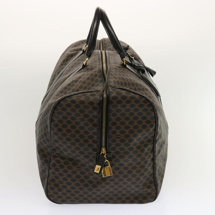 Celine Macadam Canvas Boston Bag PVC Black Auth yk11367