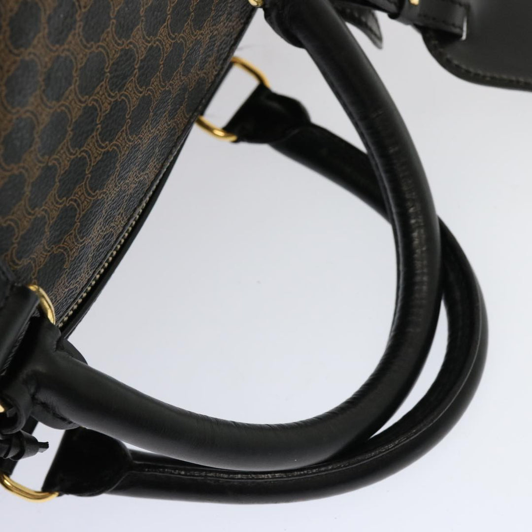 Celine Macadam Canvas Boston Bag PVC Black Auth yk11367