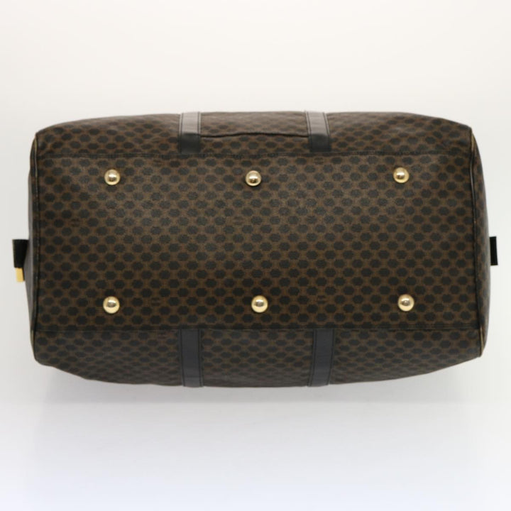 Celine Macadam Canvas Boston Bag PVC Black Auth yk11367