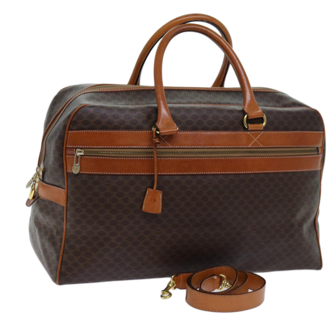 Celine Macadam Canvas Boston Bag 2way Brown Auth yk11378
