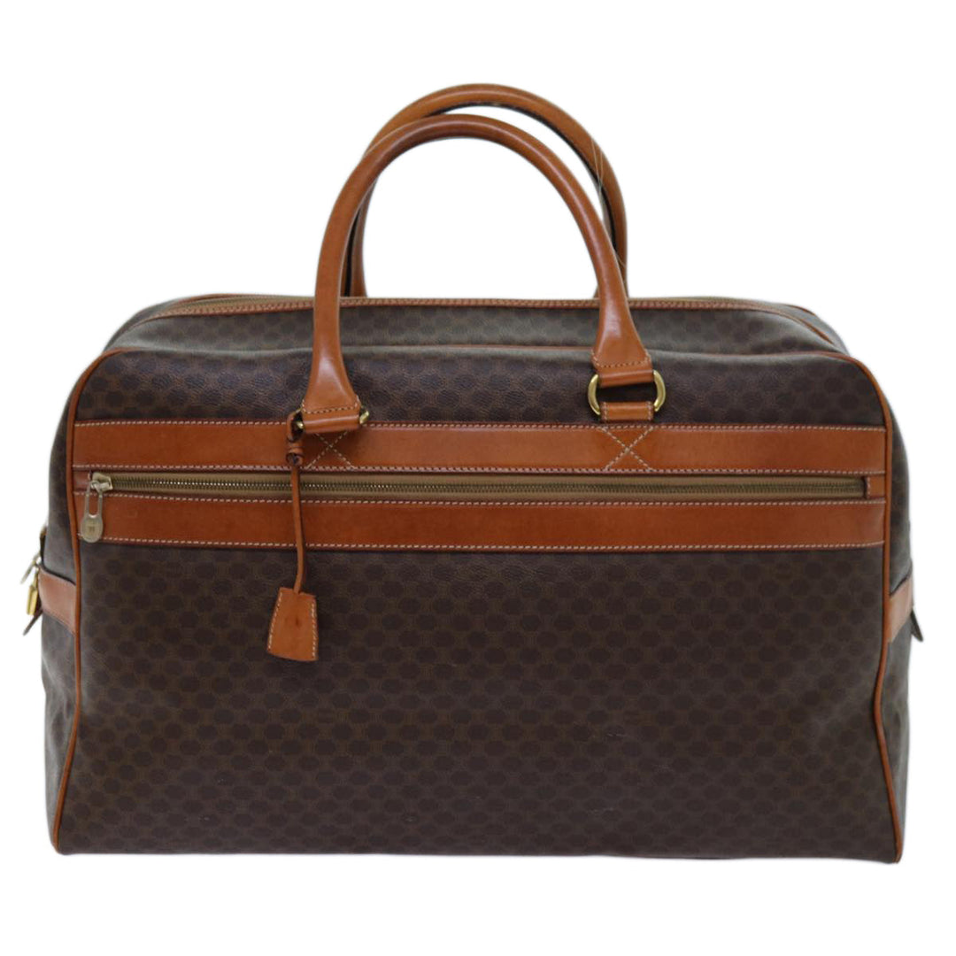 Celine Macadam Canvas Boston Bag 2way Brown Auth yk11378