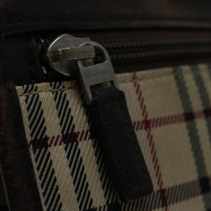 Burberry Nova Check Shoulder Bag Canvas Beige Brown Auth yk11382