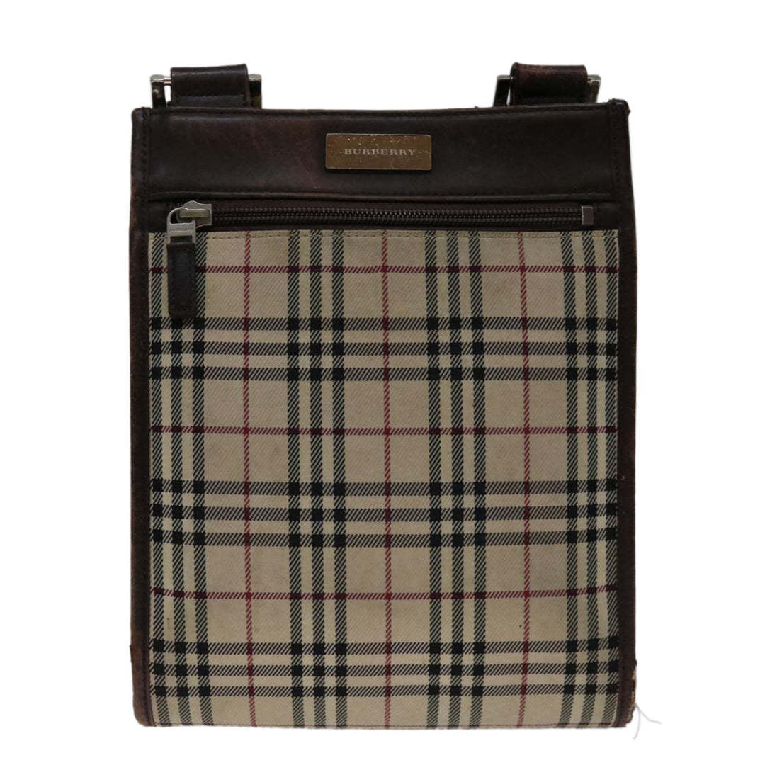 Burberry Nova Check Shoulder Bag Canvas Beige Brown Auth yk11382