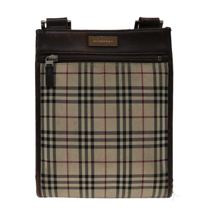 Burberry Nova Check Shoulder Bag Canvas Beige Brown Auth yk11382