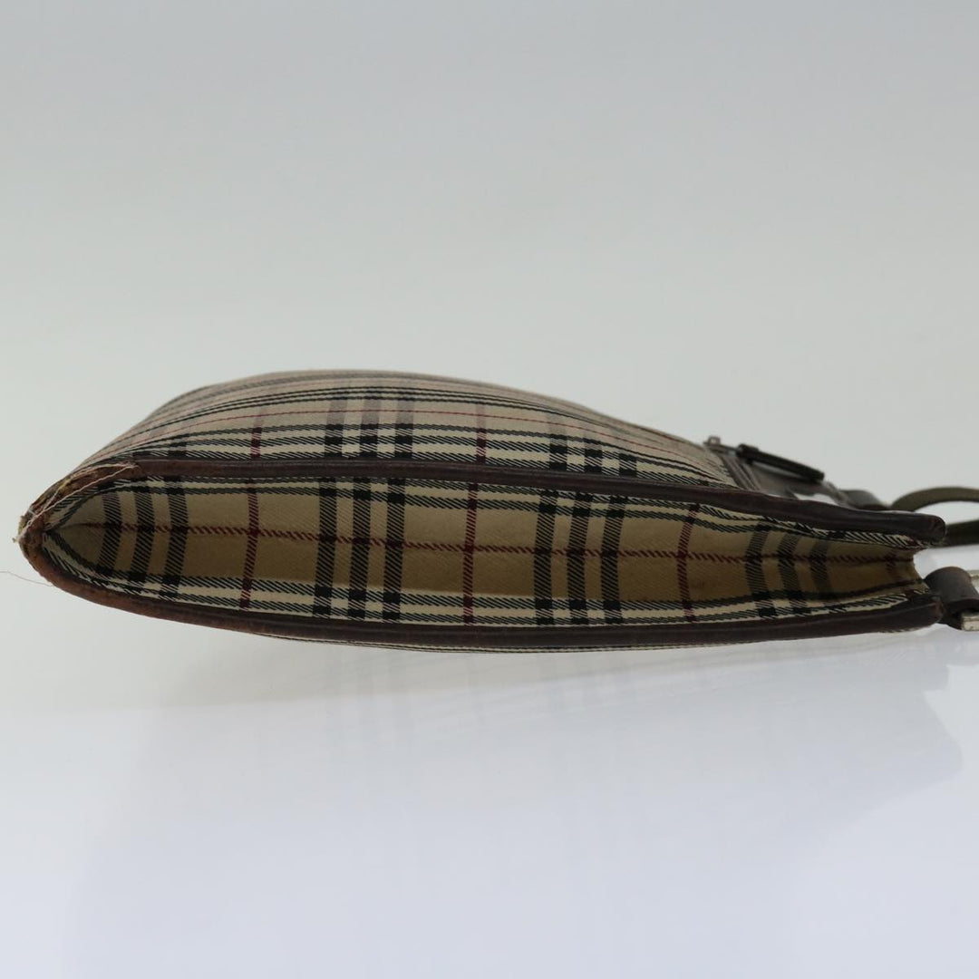 Burberry Nova Check Shoulder Bag Canvas Beige Brown Auth yk11382