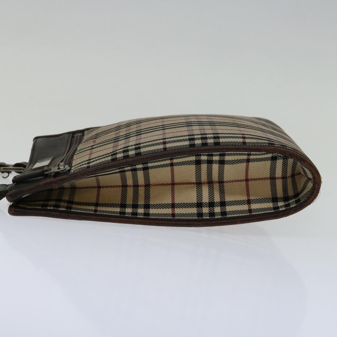Burberry Nova Check Shoulder Bag Canvas Beige Brown Auth yk11382