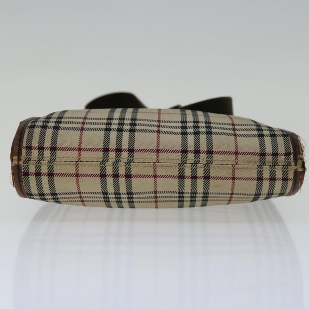 Burberry Nova Check Shoulder Bag Canvas Beige Brown Auth yk11382