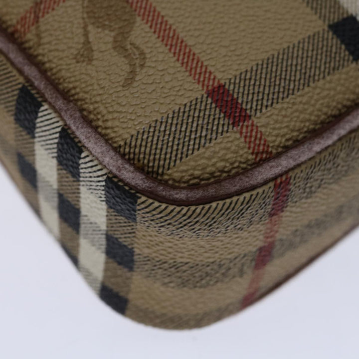 BurberrySs Nova Check Clutch Bag PVC Beige Brown Auth yk11383