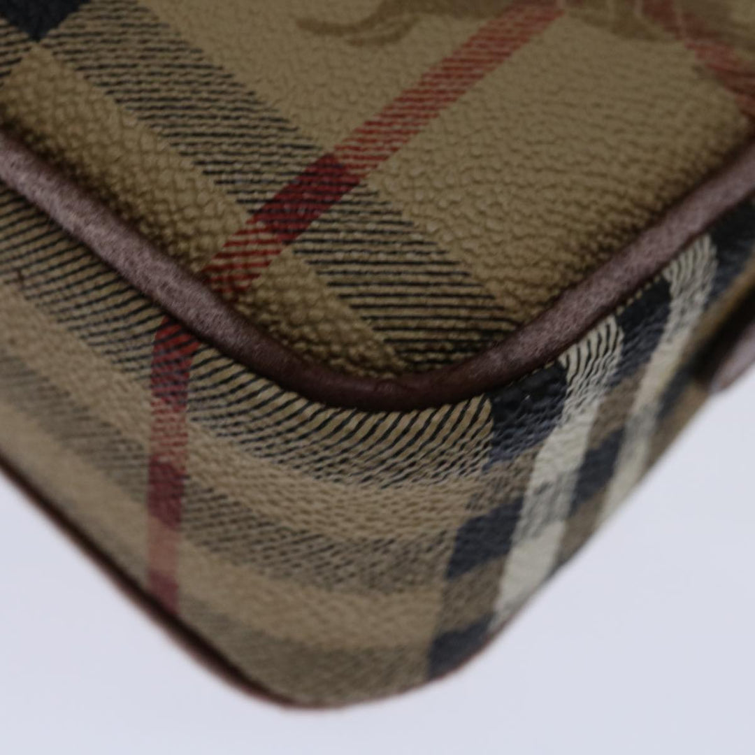 BurberrySs Nova Check Clutch Bag PVC Beige Brown Auth yk11383