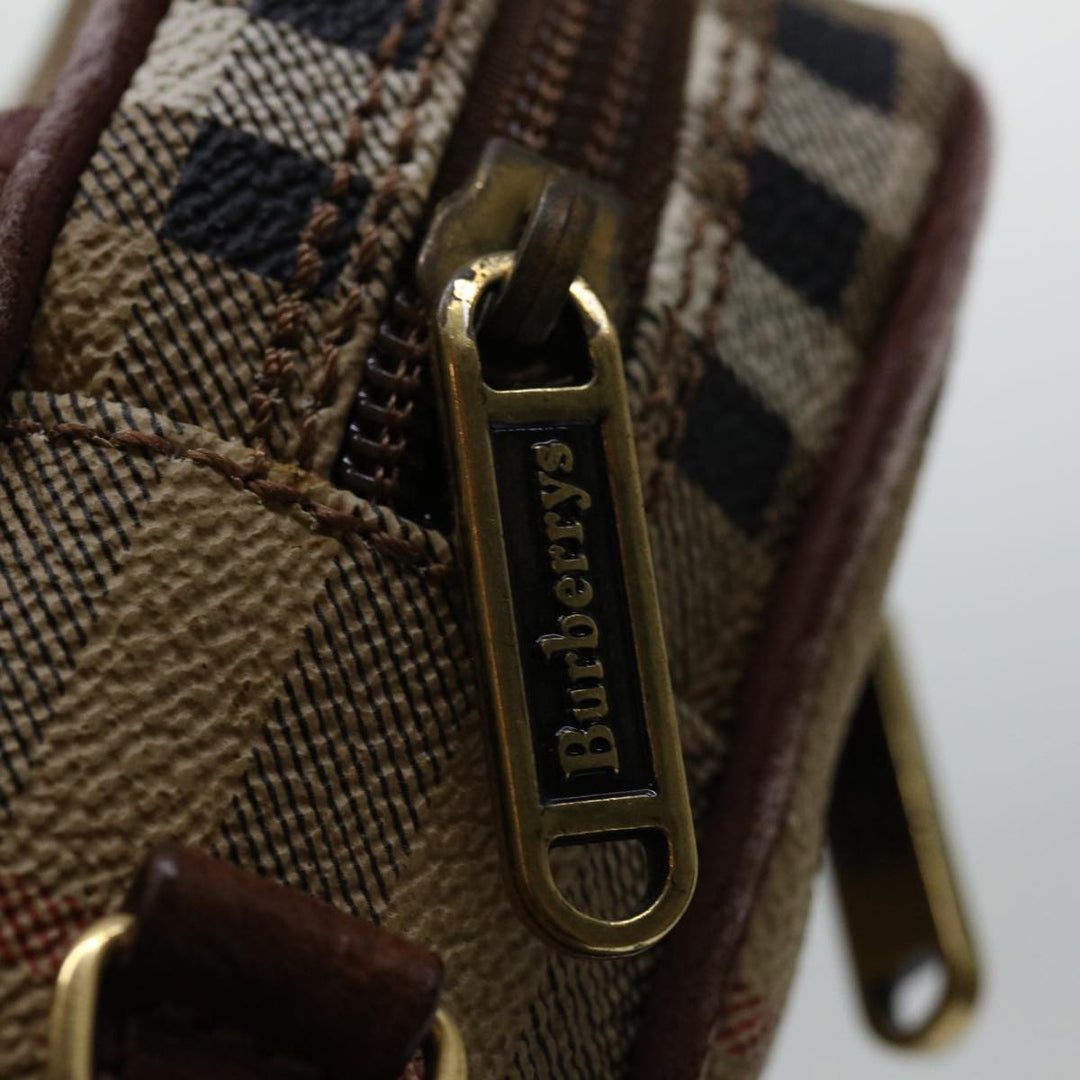 BurberrySs Nova Check Clutch Bag PVC Beige Brown Auth yk11383
