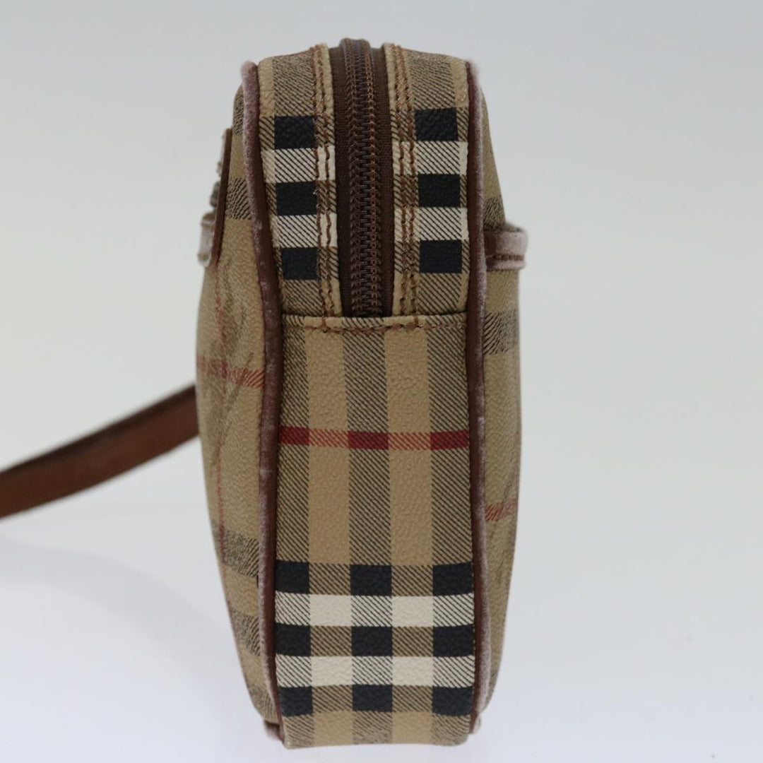 BurberrySs Nova Check Clutch Bag PVC Beige Brown Auth yk11383