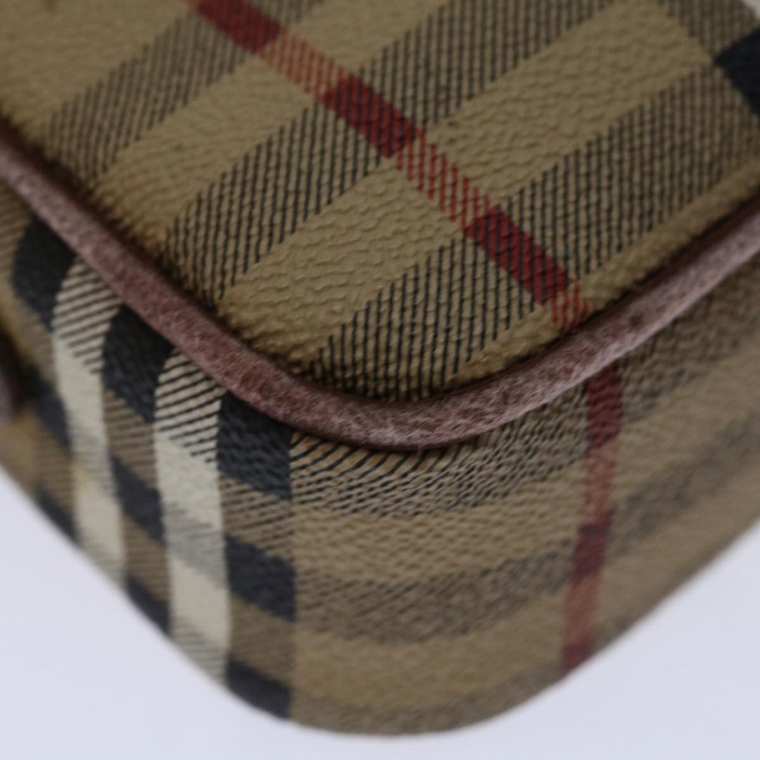 BurberrySs Nova Check Clutch Bag PVC Beige Brown Auth yk11383
