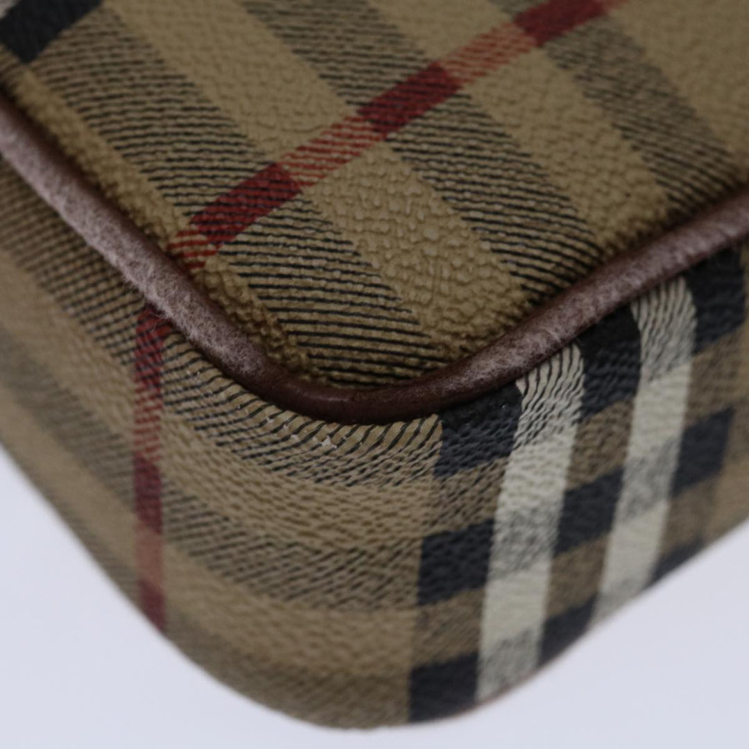 BurberrySs Nova Check Clutch Bag PVC Beige Brown Auth yk11383