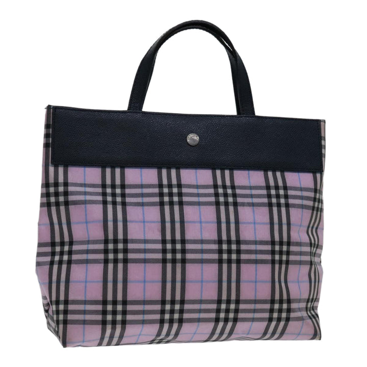 Burberry Nova Check Hand Bag Nylon Pink Auth yk11387