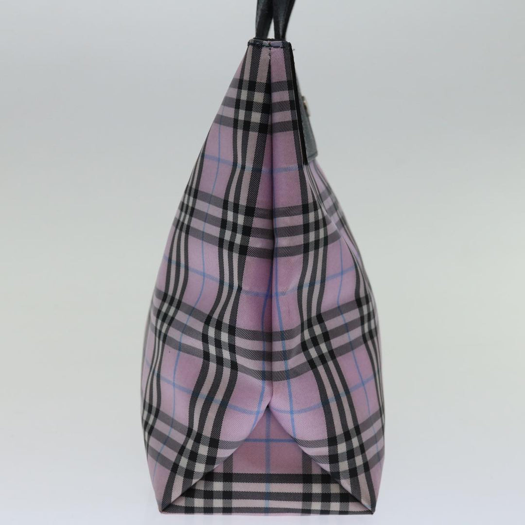 Burberry Nova Check Hand Bag Nylon Pink Auth yk11387