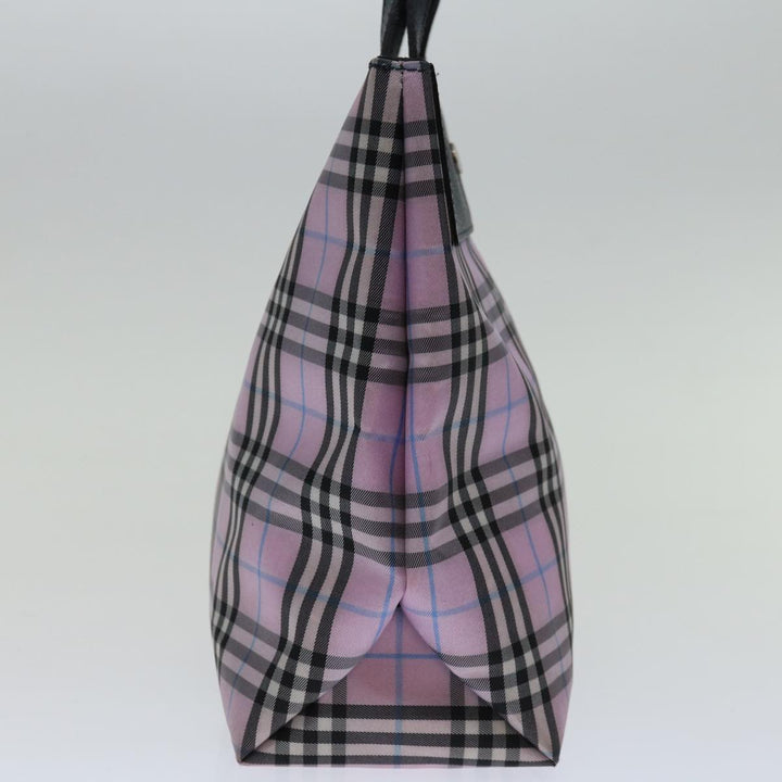 Burberry Nova Check Hand Bag Nylon Pink Auth yk11387