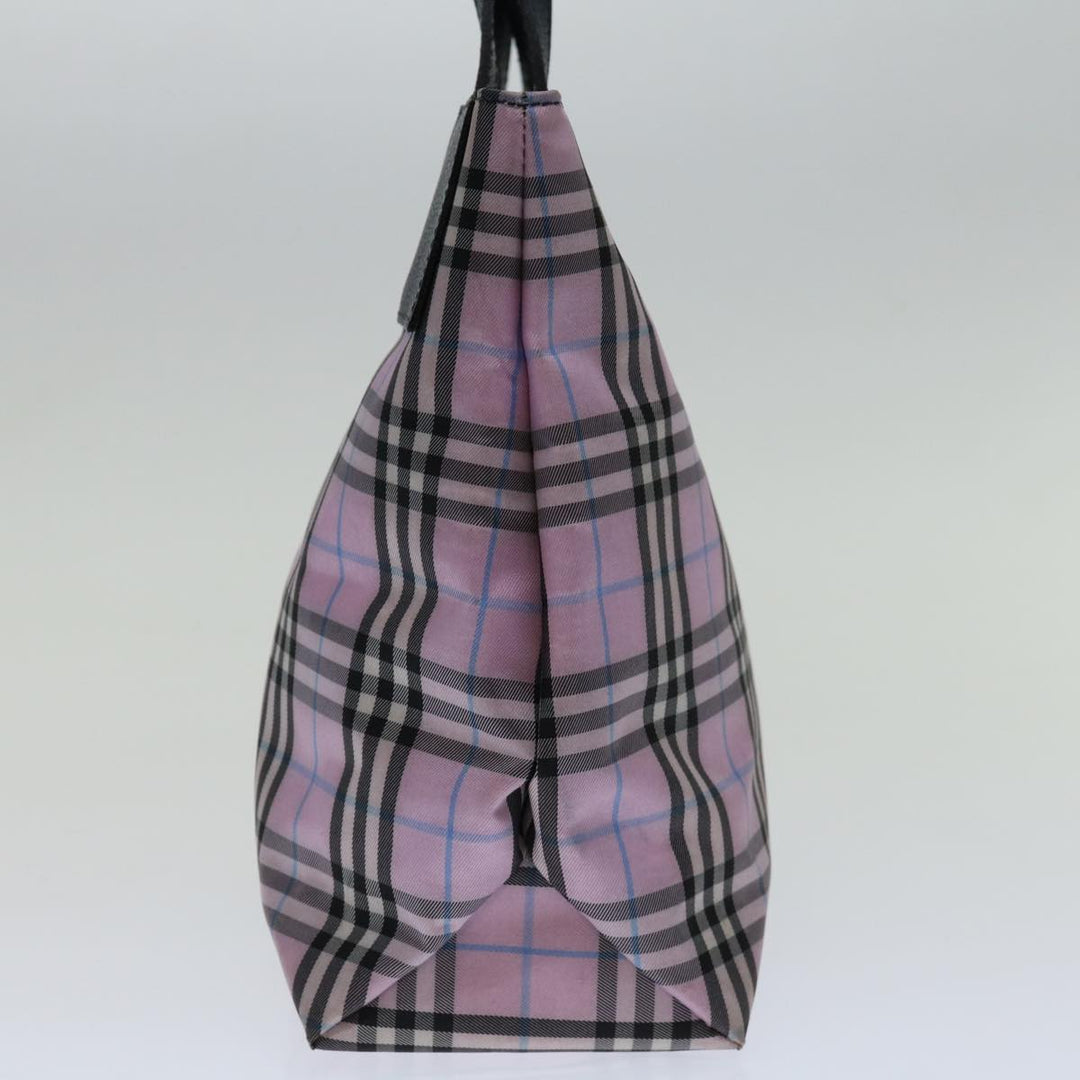 Burberry Nova Check Hand Bag Nylon Pink Auth yk11387
