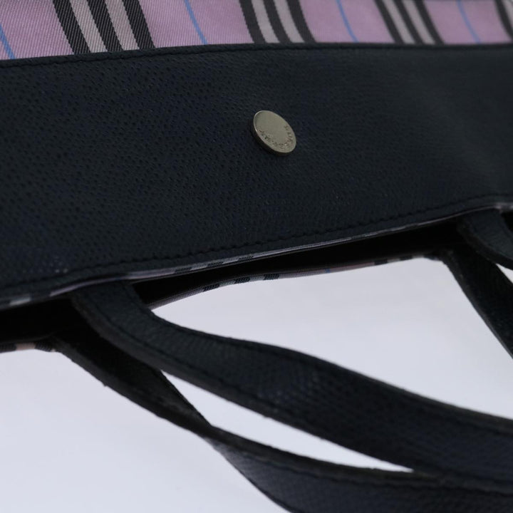 Burberry Nova Check Hand Bag Nylon Pink Auth yk11387