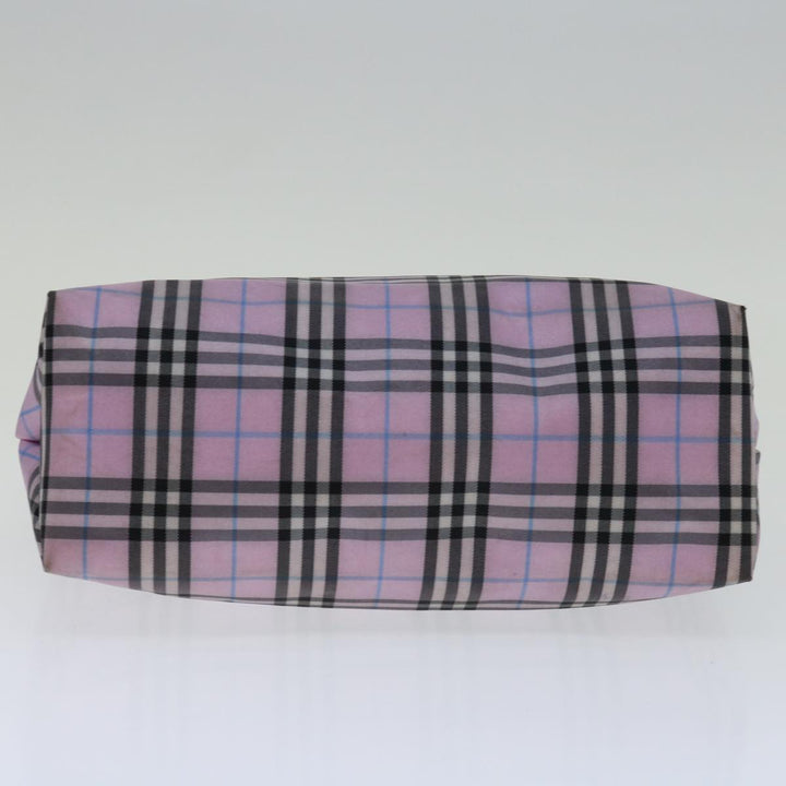 Burberry Nova Check Hand Bag Nylon Pink Auth yk11387