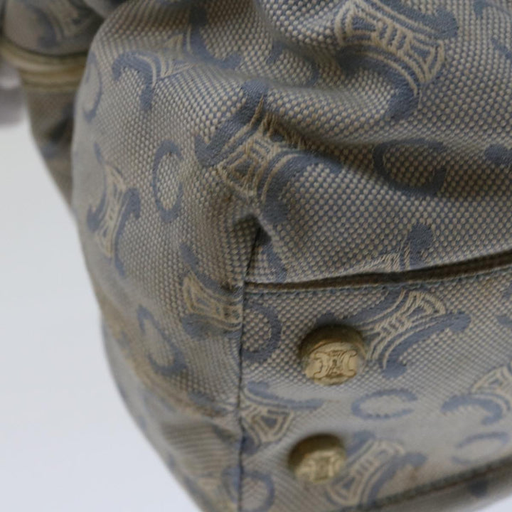 Celine C Macadam Canvas Hand Bag Blue White Auth yk11413