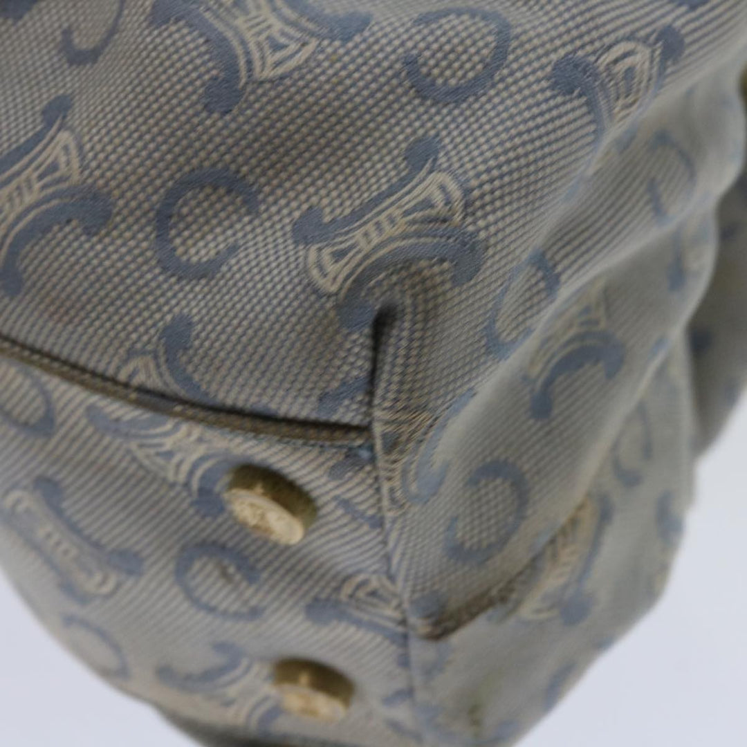 Celine C Macadam Canvas Hand Bag Blue White Auth yk11413