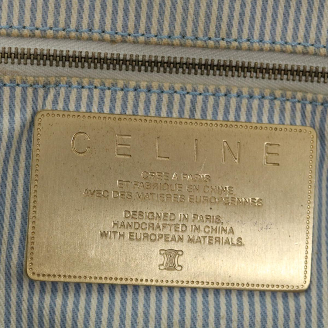 Celine C Macadam Canvas Hand Bag Blue White Auth yk11413