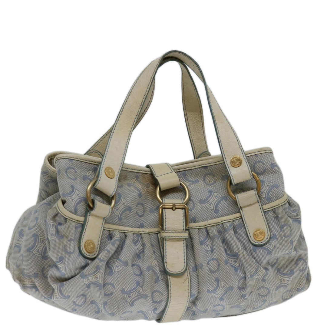 Celine C Macadam Canvas Hand Bag Blue White Auth yk11413
