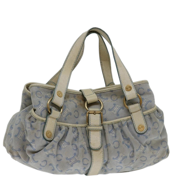 Celine C Macadam Canvas Hand Bag Blue White Auth yk11413