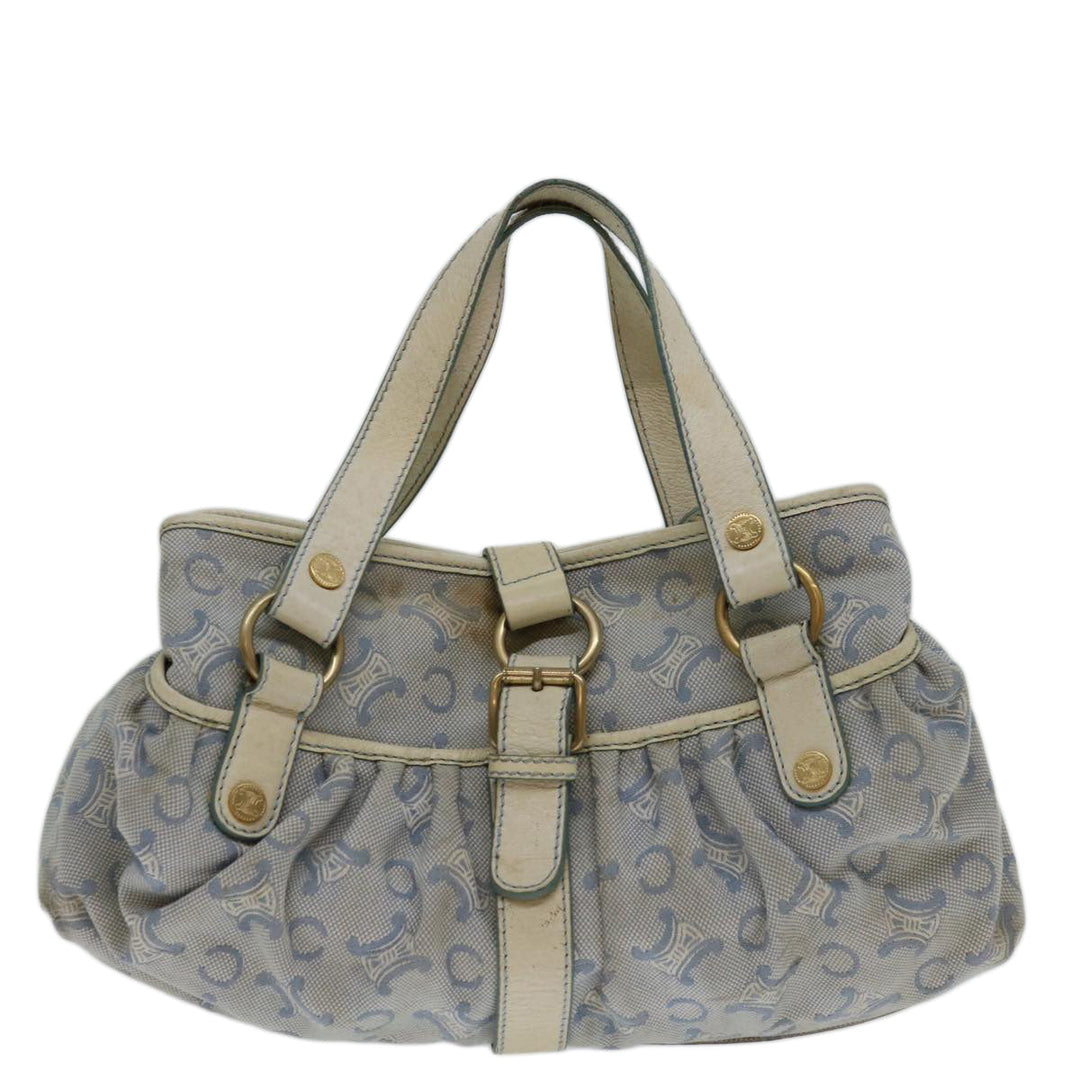 Celine C Macadam Canvas Hand Bag Blue White Auth yk11413