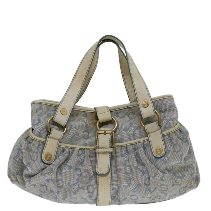 Celine C Macadam Canvas Hand Bag Blue White Auth yk11413