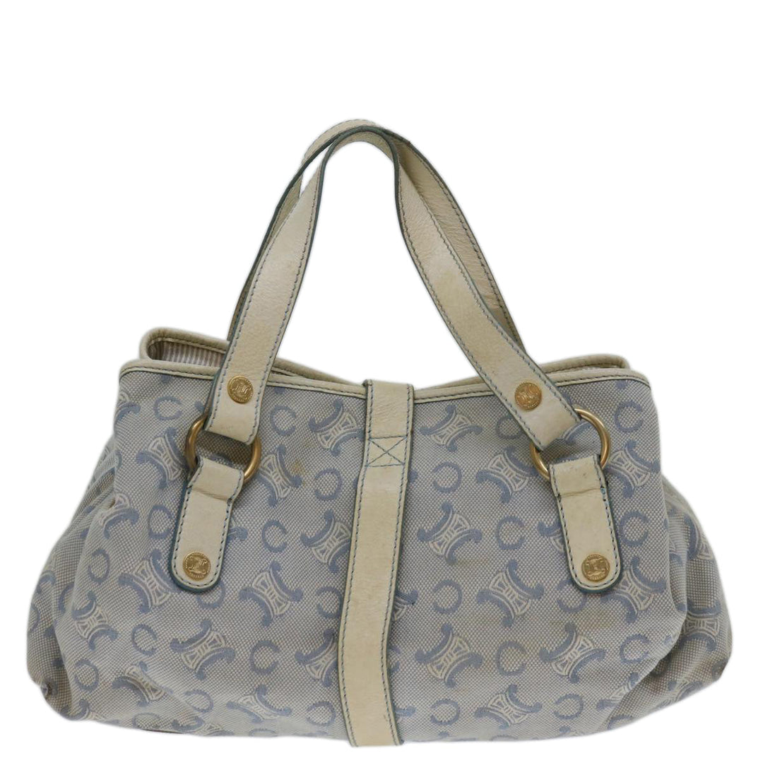 Celine C Macadam Canvas Hand Bag Blue White Auth yk11413