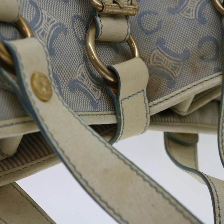 Celine C Macadam Canvas Hand Bag Blue White Auth yk11413