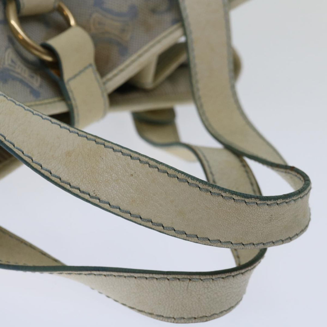 Celine C Macadam Canvas Hand Bag Blue White Auth yk11413