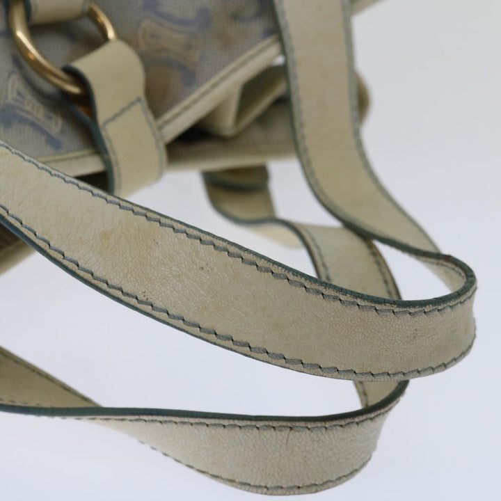 Celine C Macadam Canvas Hand Bag Blue White Auth yk11413