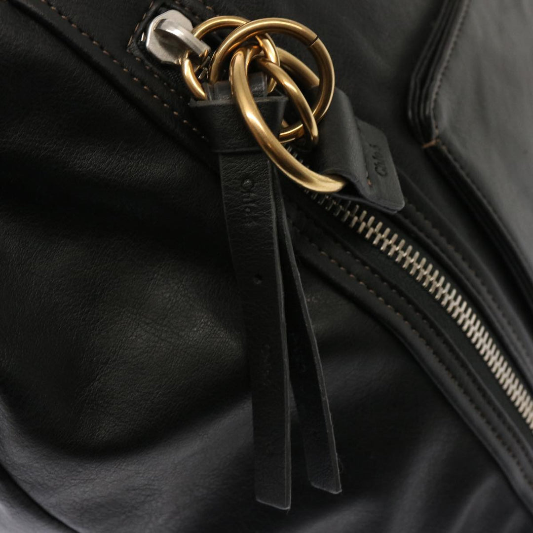 Chloe Hand Bag Leather Black yk11424