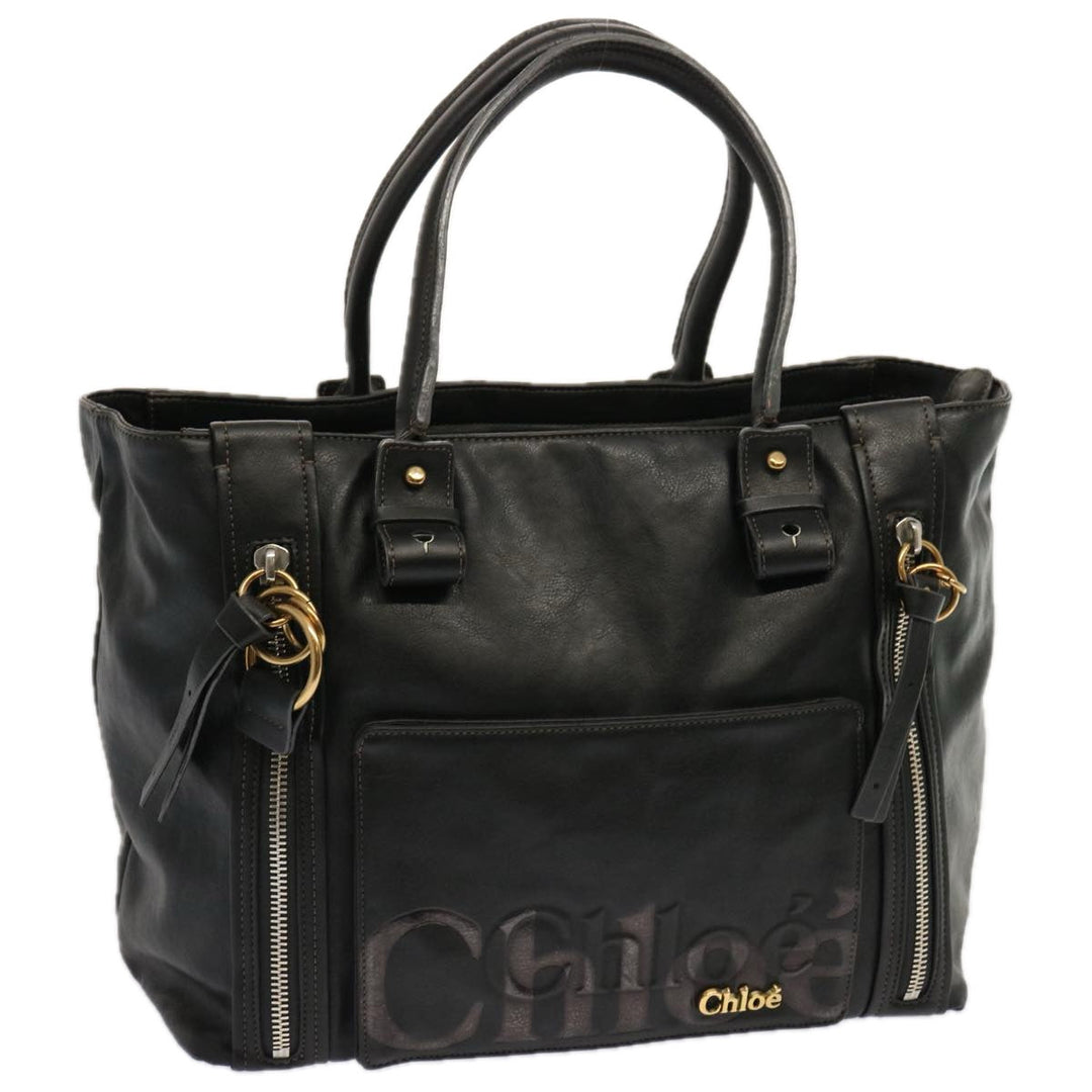 Chloe Hand Bag Leather Black yk11424