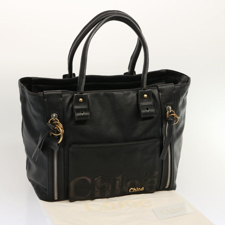 Chloe Hand Bag Leather Black yk11424