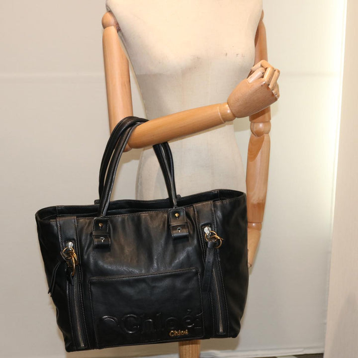 Chloe Hand Bag Leather Black yk11424