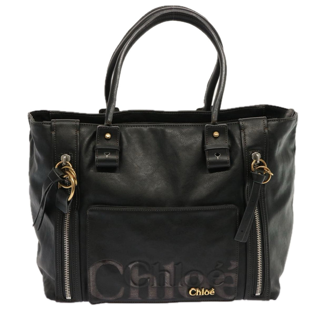 Chloe Hand Bag Leather Black yk11424