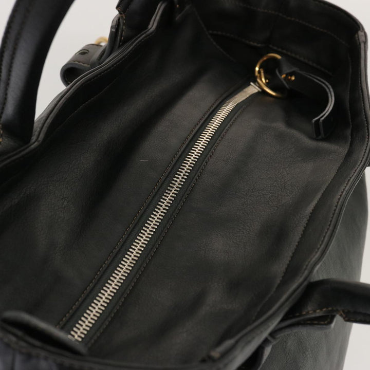 Chloe Hand Bag Leather Black yk11424