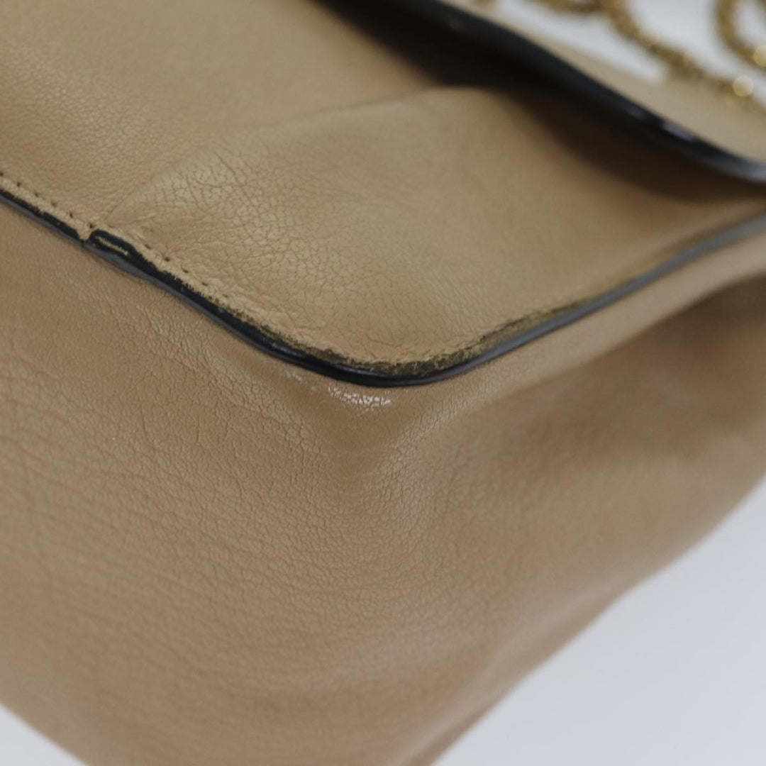 Chloe Chain Elsie Shoulder Bag Leather Beige yk11468