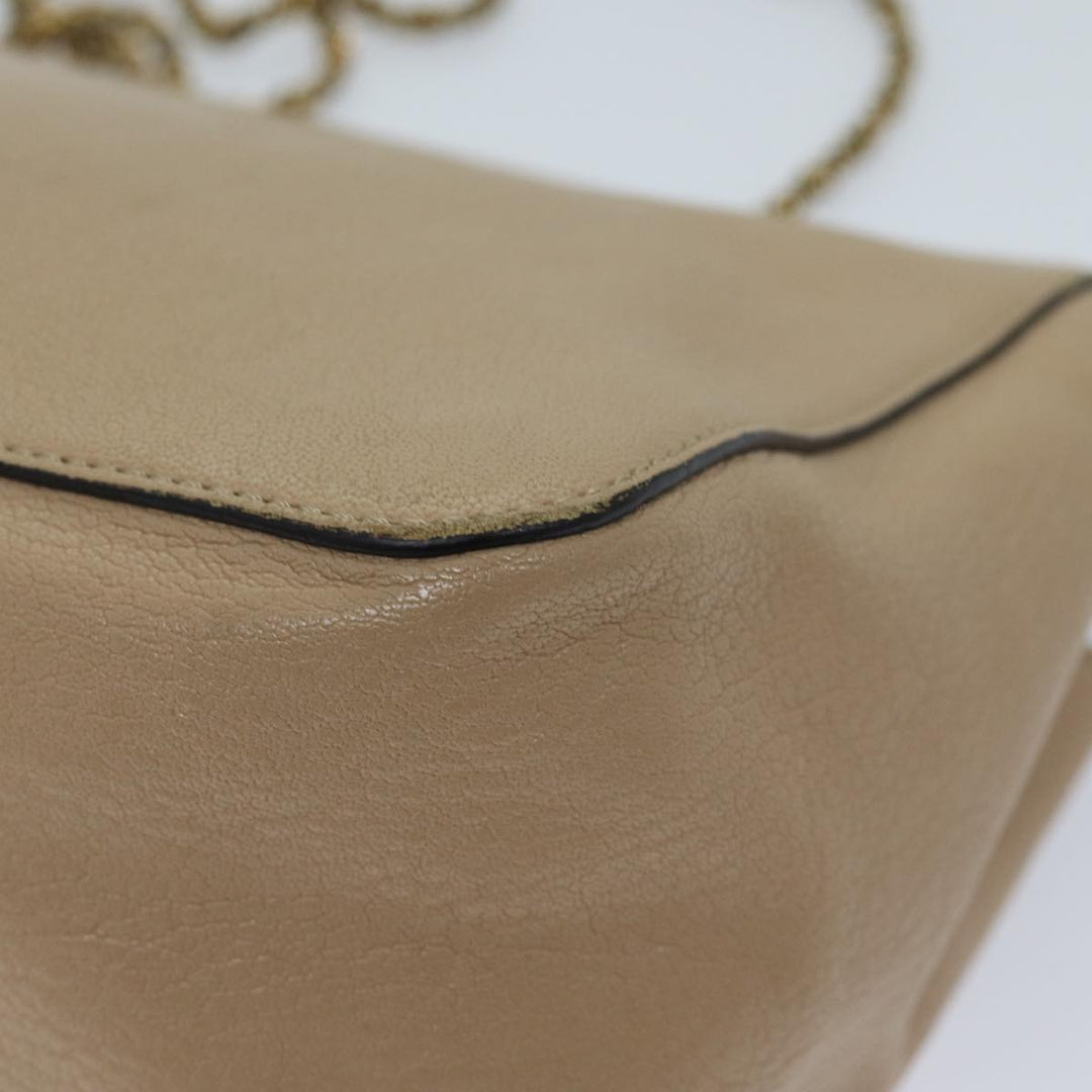 Chloe Chain Elsie Shoulder Bag Leather Beige yk11468
