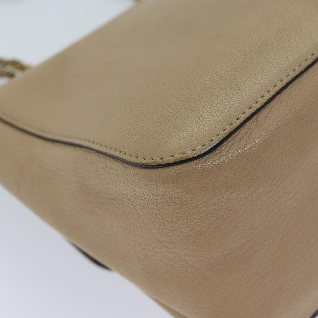 Chloe Chain Elsie Shoulder Bag Leather Beige yk11468