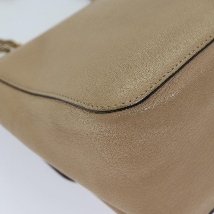 Chloe Chain Elsie Shoulder Bag Leather Beige yk11468