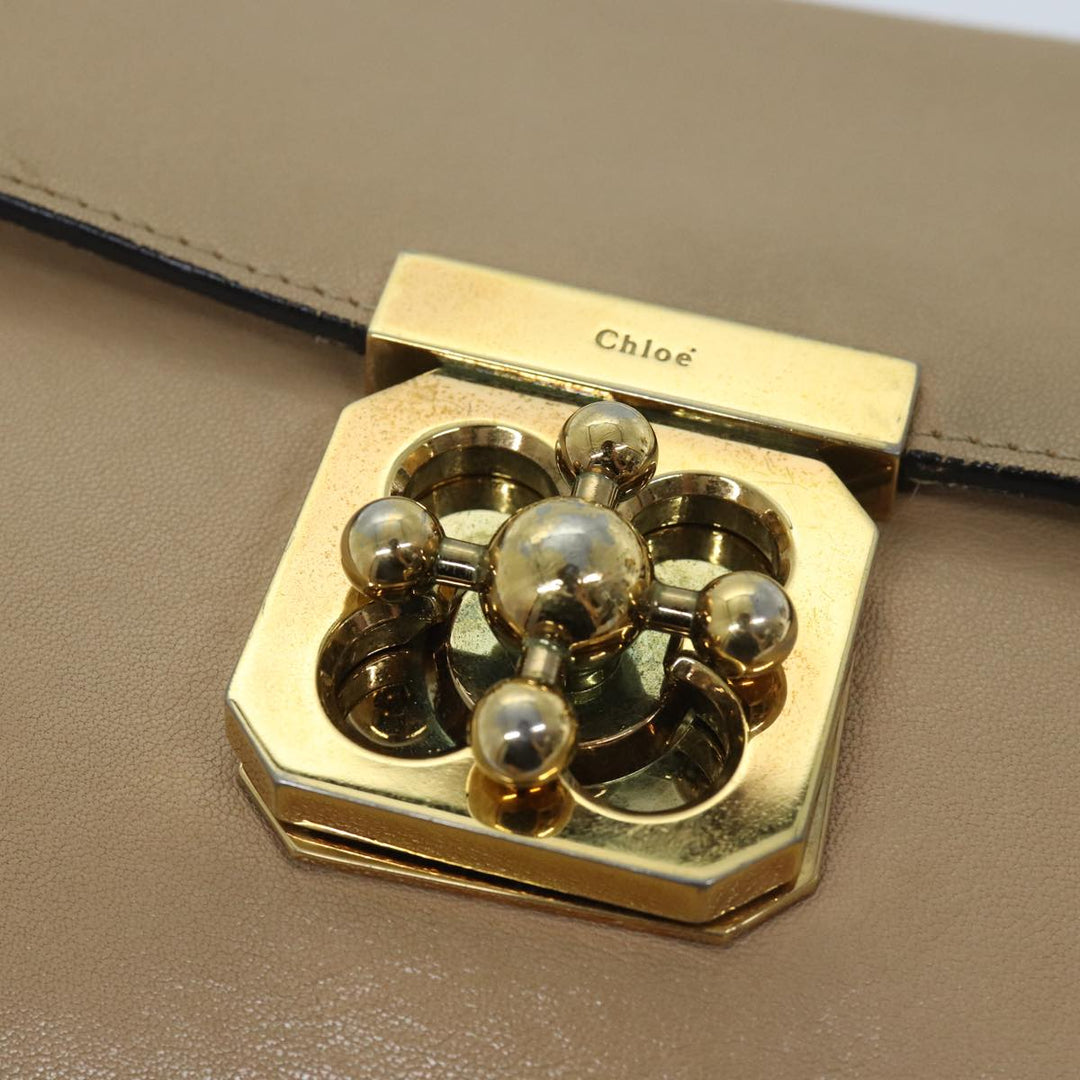 Chloe Chain Elsie Shoulder Bag Leather Beige yk11468
