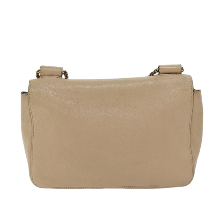 Chloe Chain Elsie Shoulder Bag Leather Beige yk11468
