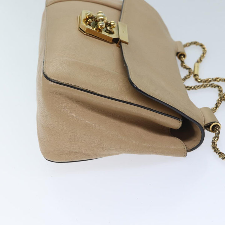Chloe Chain Elsie Shoulder Bag Leather Beige yk11468